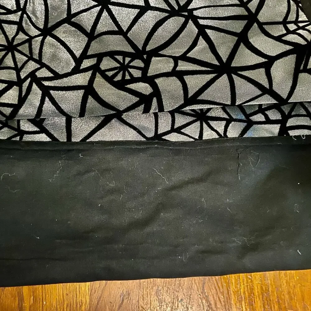Black Silver Table Runner Spiderweb Cobwebs And Spiders 72” X 13”